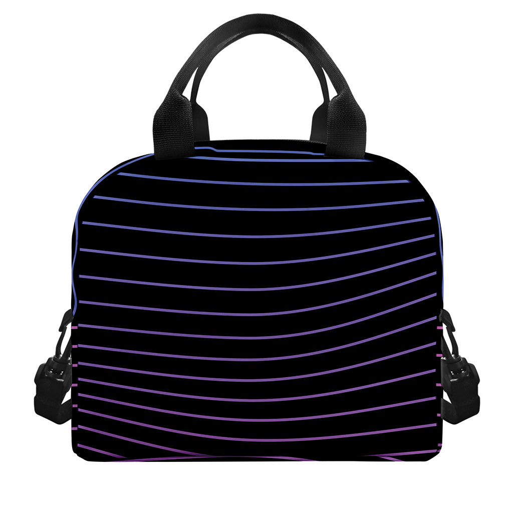 Blue And Purple EDM Wave Print Insulated Lunch Bag