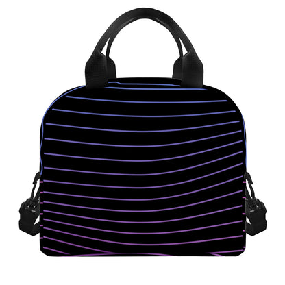 Blue And Purple EDM Wave Print Insulated Lunch Bag