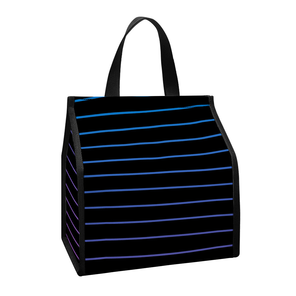 Blue And Purple EDM Wave Print Insulated Lunch Tote