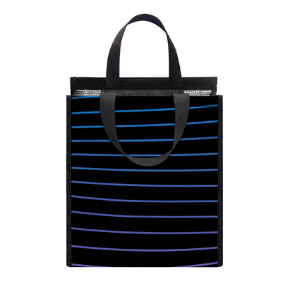 Blue And Purple EDM Wave Print Insulated Lunch Tote