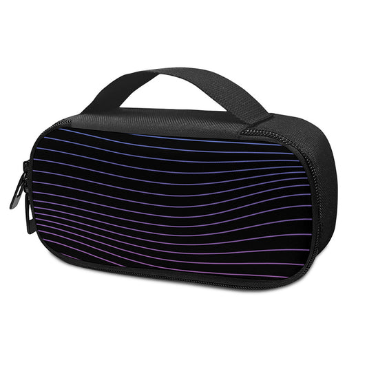 Blue And Purple EDM Wave Print Insulin Cooler Travel Case