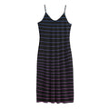 Blue And Purple EDM Wave Print Jersey Midi Cami Dress