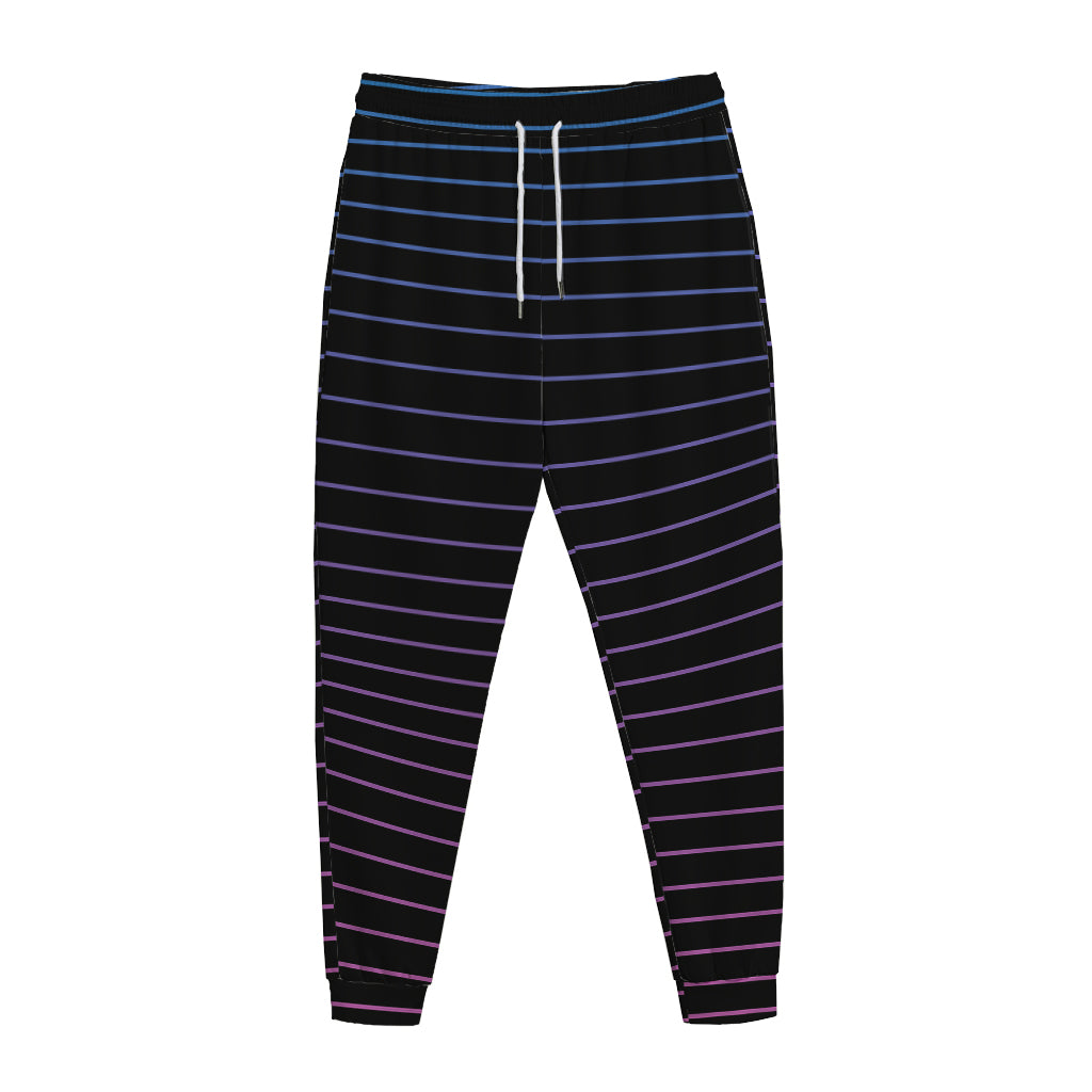 Blue And Purple EDM Wave Print Jogger Pants