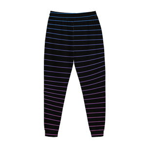 Blue And Purple EDM Wave Print Jogger Pants