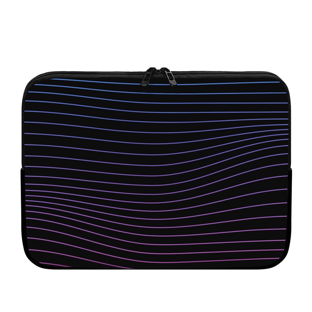 Blue And Purple EDM Wave Print Laptop Sleeve