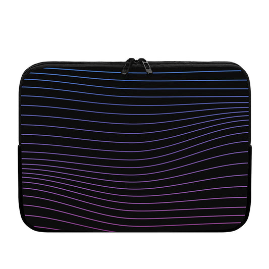 Blue And Purple EDM Wave Print Laptop Sleeve