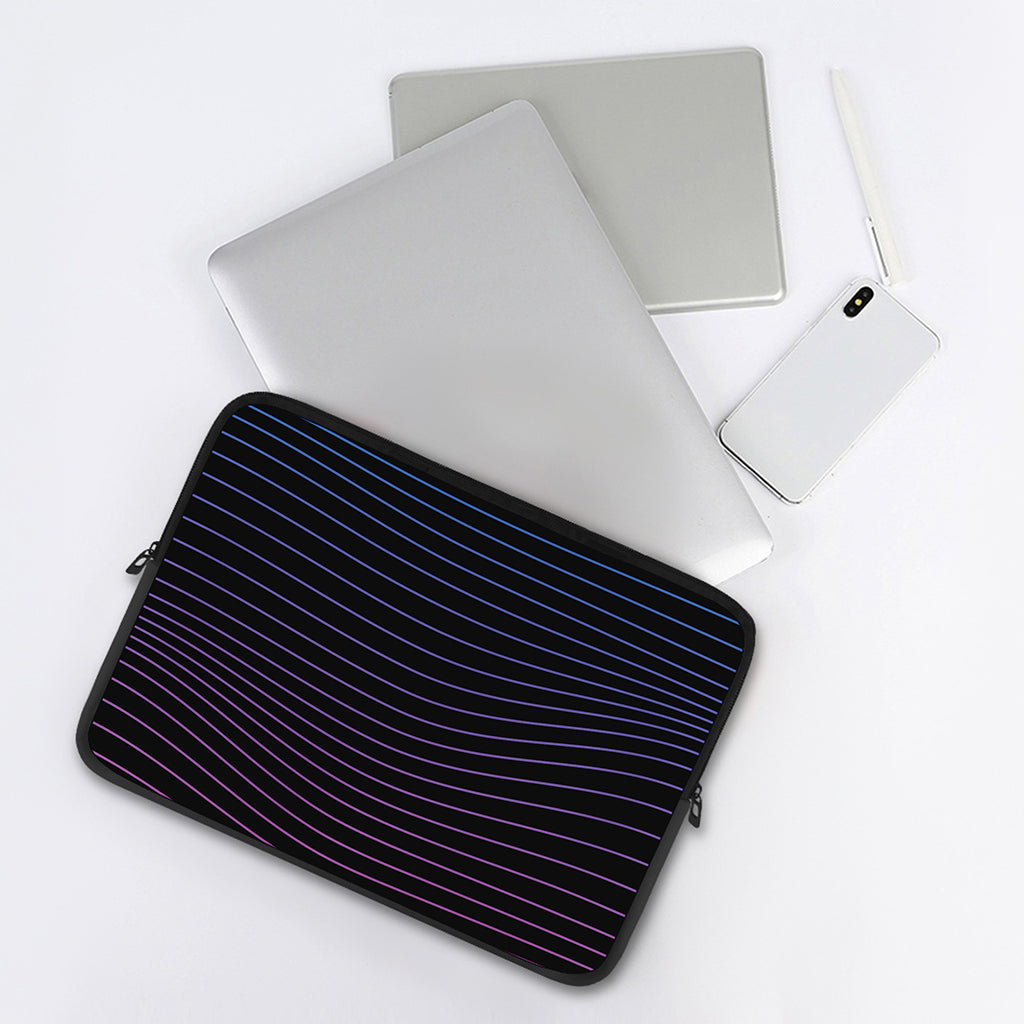 Blue And Purple EDM Wave Print Laptop Sleeve
