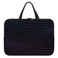 Blue And Purple EDM Wave Print Laptop Sleeve With Handle