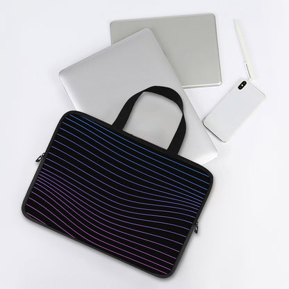 Blue And Purple EDM Wave Print Laptop Sleeve With Handle