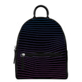 Blue And Purple EDM Wave Print Leather Backpack