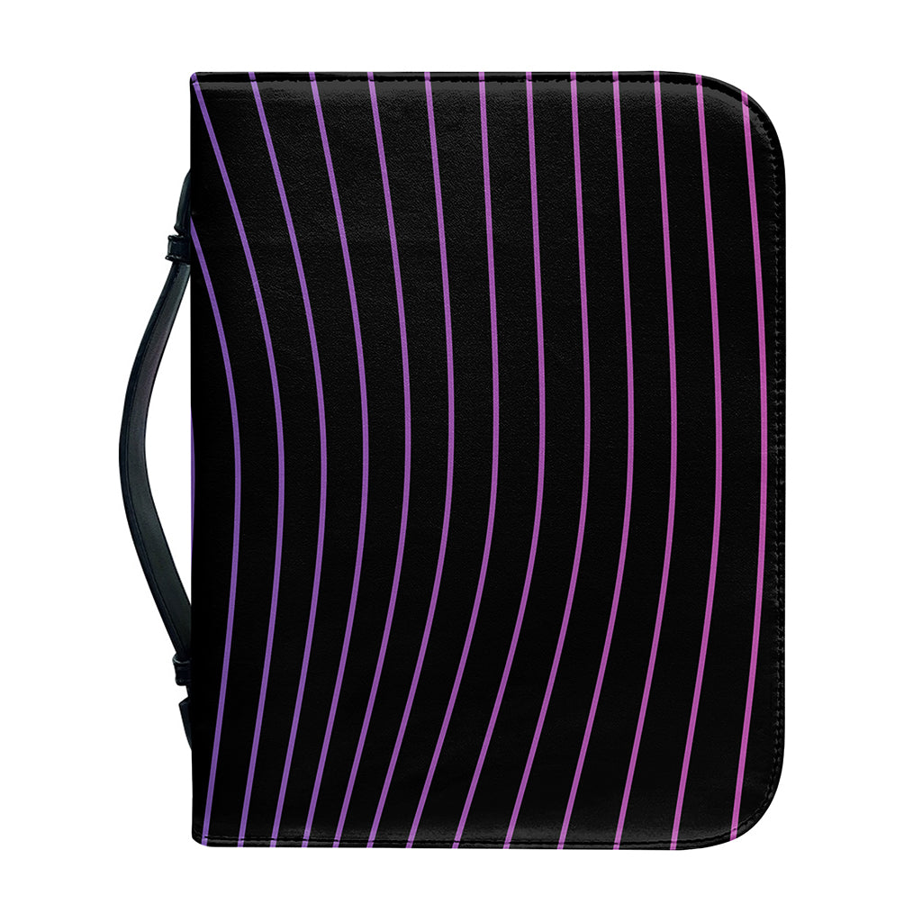 Blue And Purple EDM Wave Print Leather Bible Cover
