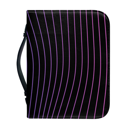 Blue And Purple EDM Wave Print Leather Bible Cover