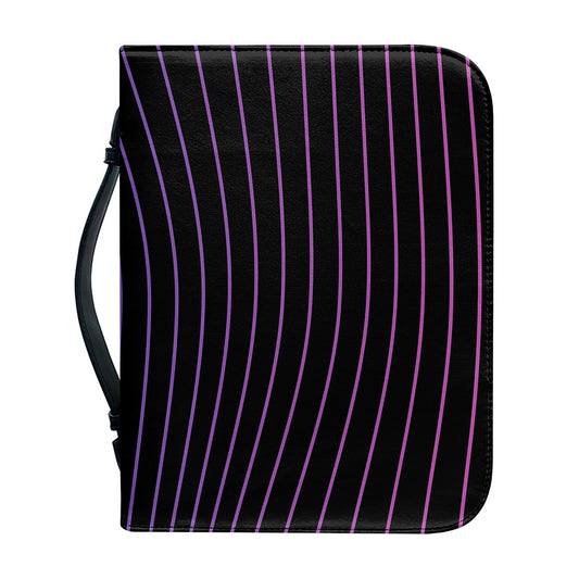 Blue And Purple EDM Wave Print Leather Bible Cover