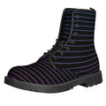 Blue And Purple EDM Wave Print Lace-Up Boots