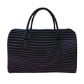 Blue And Purple EDM Wave Print Leather Duffel Bag