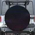 Blue And Purple EDM Wave Print Leather Spare Tire Cover