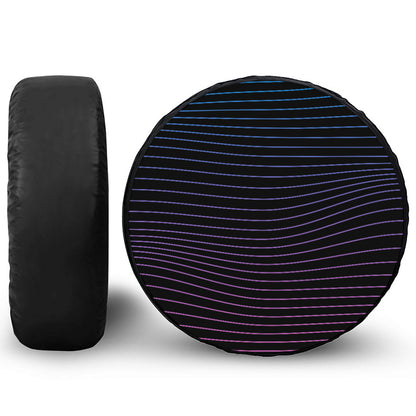 Blue And Purple EDM Wave Print Leather Spare Tire Cover