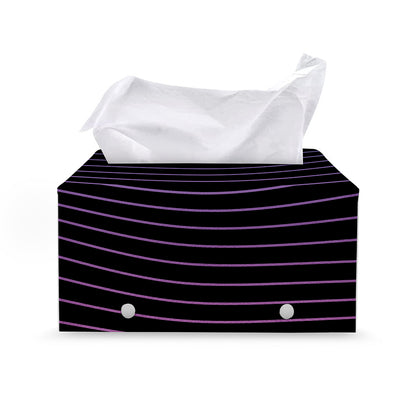 Blue And Purple EDM Wave Print Leather Tissue Box Cover