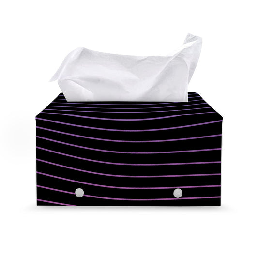 Blue And Purple EDM Wave Print Leather Tissue Box Cover