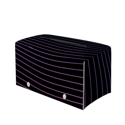 Blue And Purple EDM Wave Print Leather Tissue Box Cover