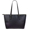 Blue And Purple EDM Wave Print Leather Tote Bag