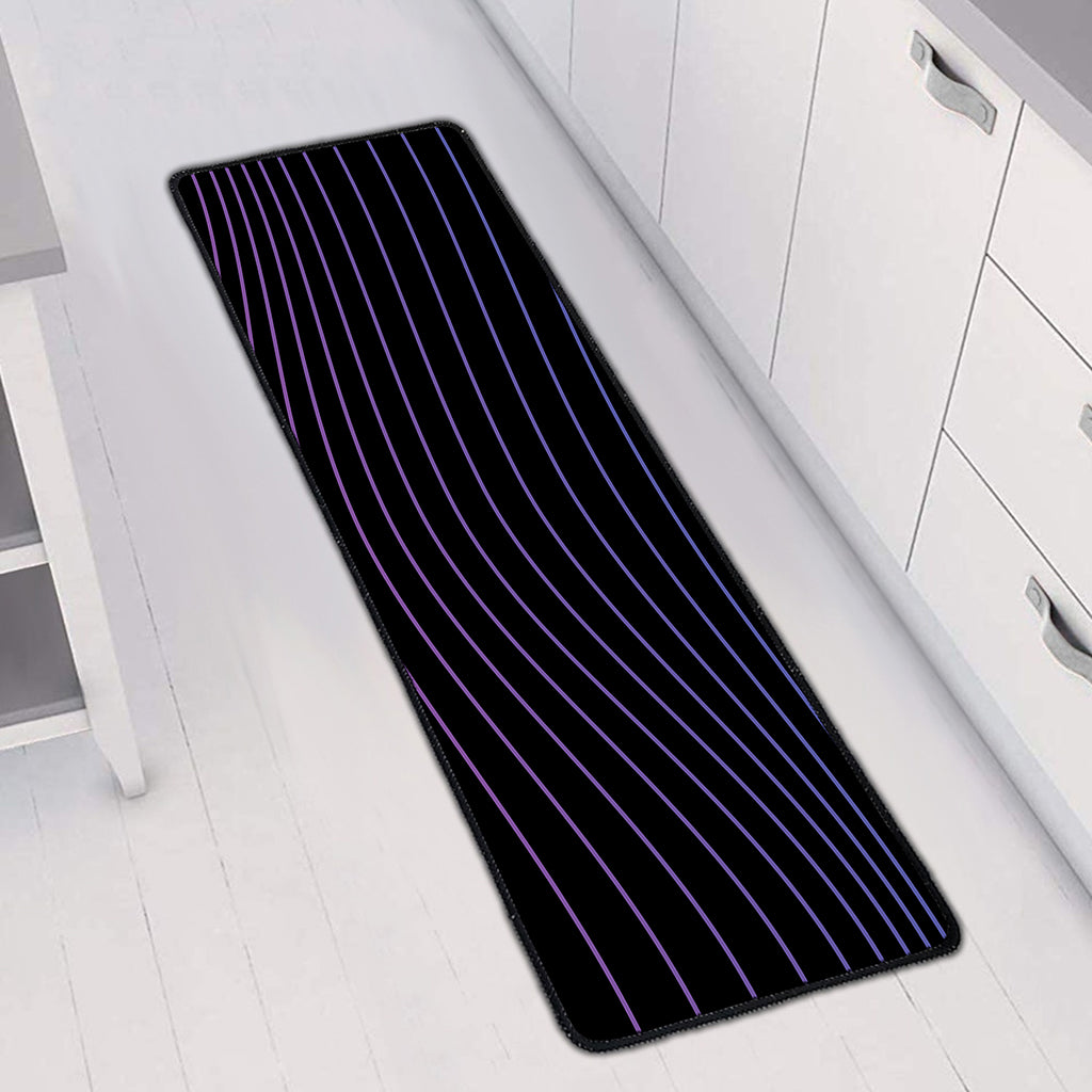 Blue And Purple EDM Wave Print Long Kitchen Mat