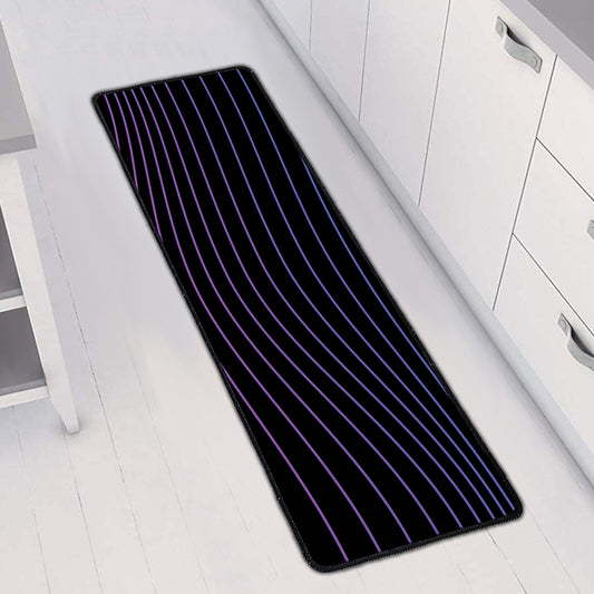 Blue And Purple EDM Wave Print Long Kitchen Mat