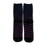 Blue And Purple EDM Wave Print Long Socks