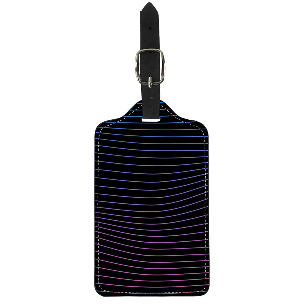 Blue And Purple EDM Wave Print Luggage Tag