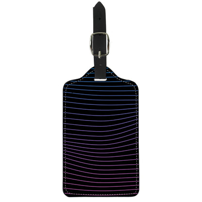 Blue And Purple EDM Wave Print Luggage Tag