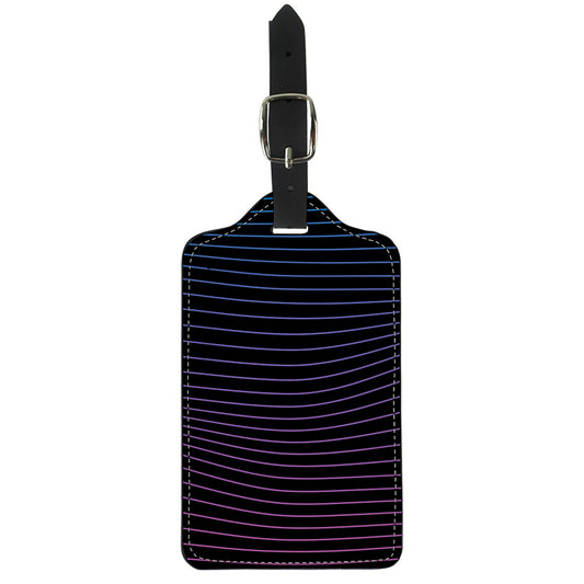 Blue And Purple EDM Wave Print Luggage Tag