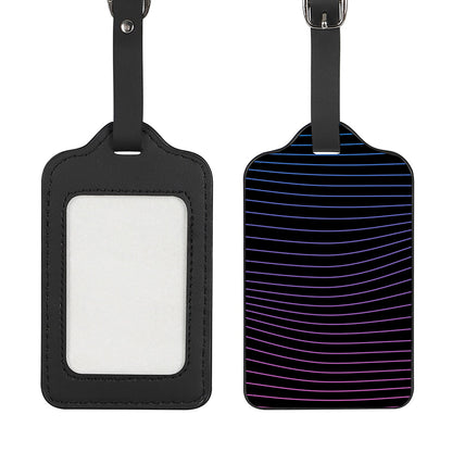 Blue And Purple EDM Wave Print Luggage Tag
