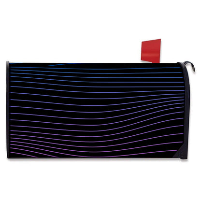 Blue And Purple EDM Wave Print Mailbox Cover