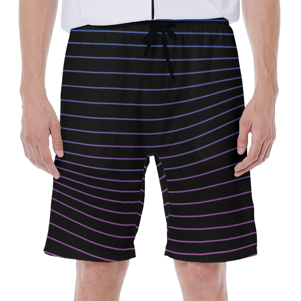 Blue And Purple EDM Wave Print Men's Beach Shorts