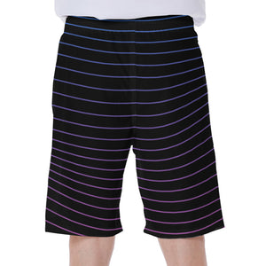 Blue And Purple EDM Wave Print Men's Beach Shorts