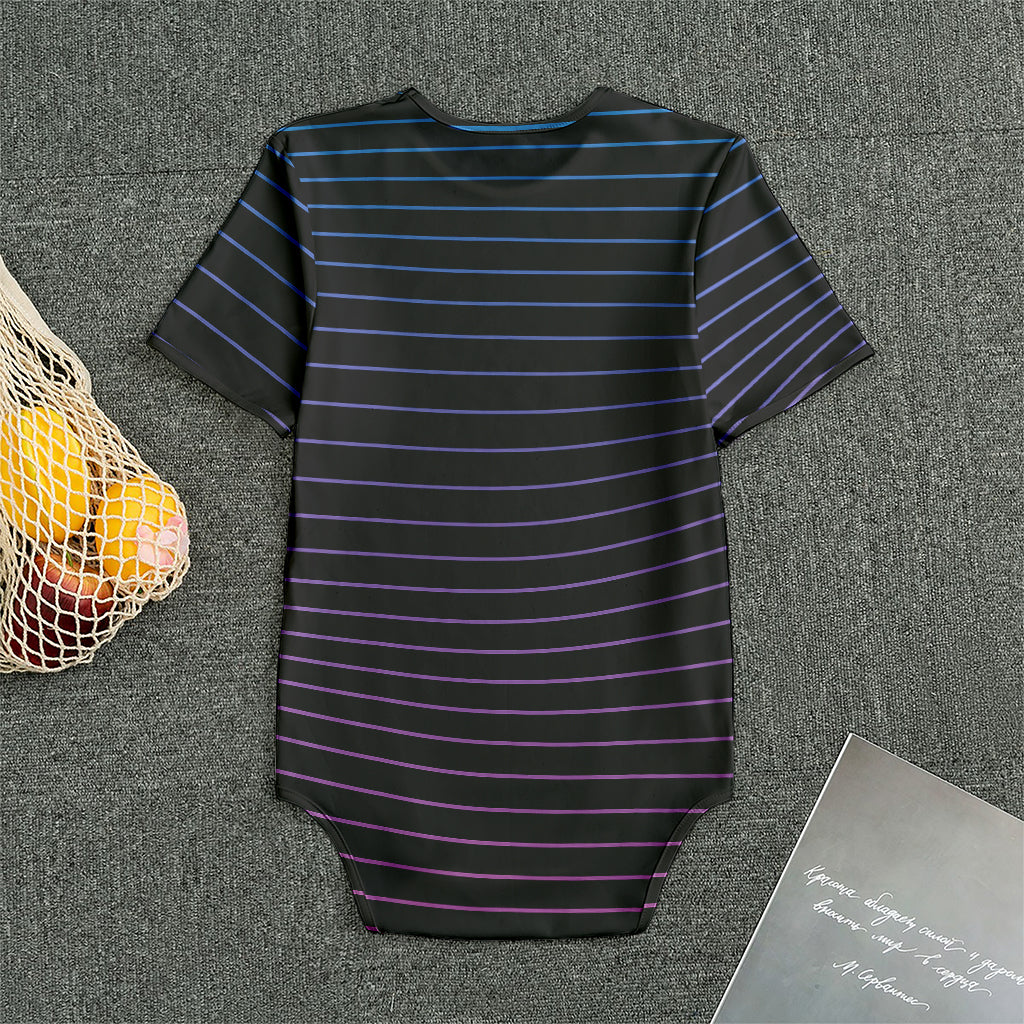 Blue And Purple EDM Wave Print Men's Bodysuit