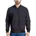 Blue And Purple EDM Wave Print Men's Bomber Jacket