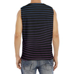 Blue And Purple EDM Wave Print Men's Fitness Tank Top