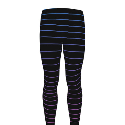 Blue And Purple EDM Wave Print Men's leggings