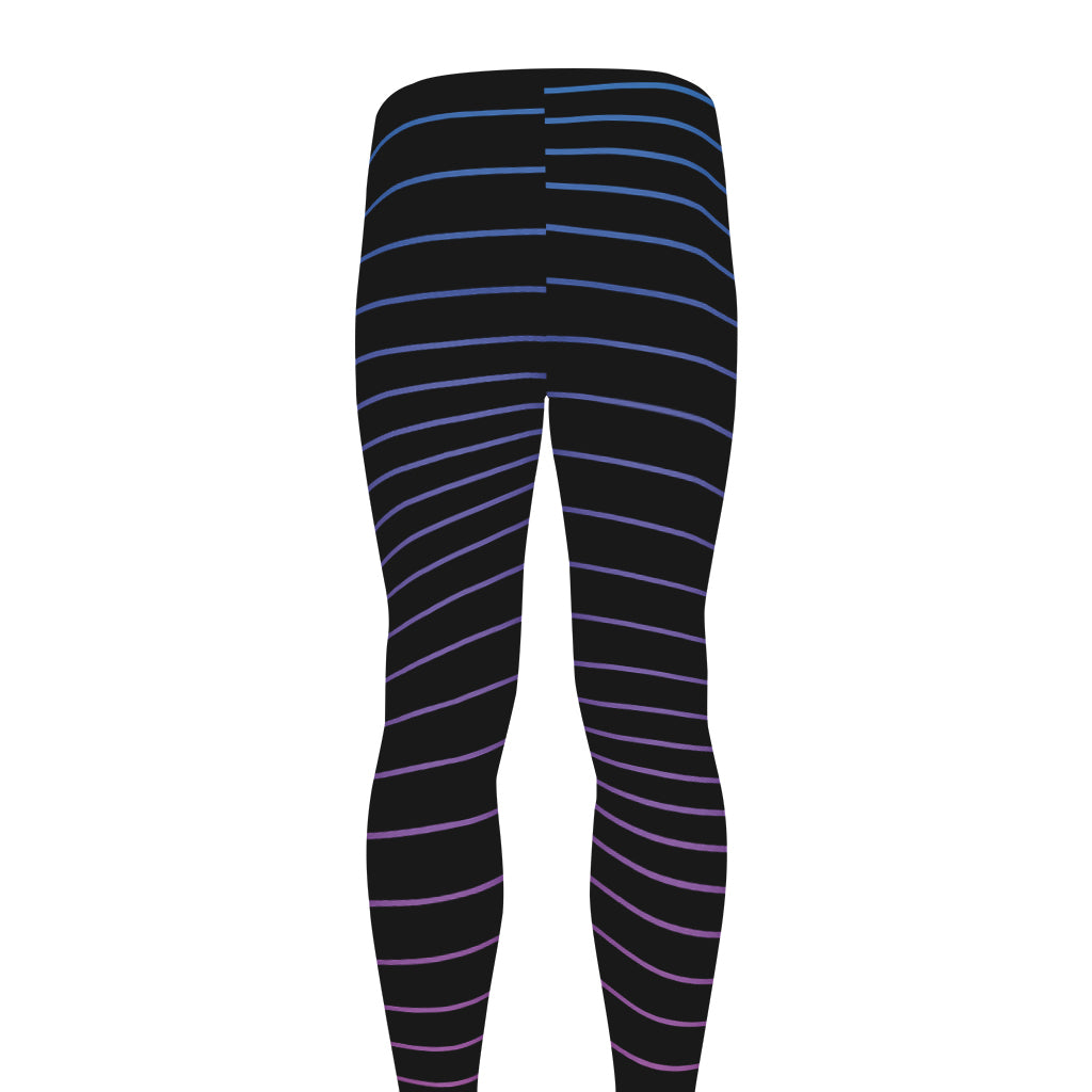 Blue And Purple EDM Wave Print Men's leggings