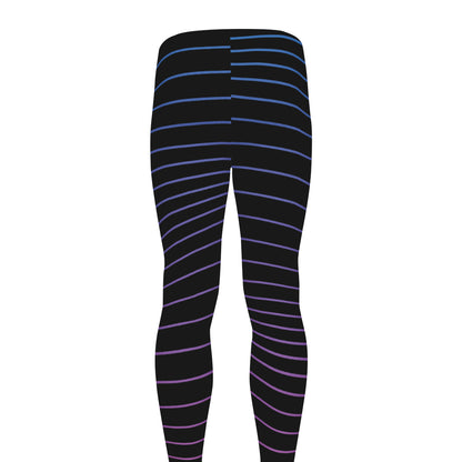 Blue And Purple EDM Wave Print Men's leggings