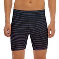 Blue And Purple EDM Wave Print Men's Long Boxer Briefs