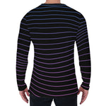Blue And Purple EDM Wave Print Men's Long Sleeve T-Shirt