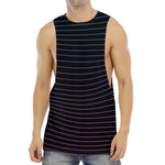Blue And Purple EDM Wave Print Men's Muscle Tank Top