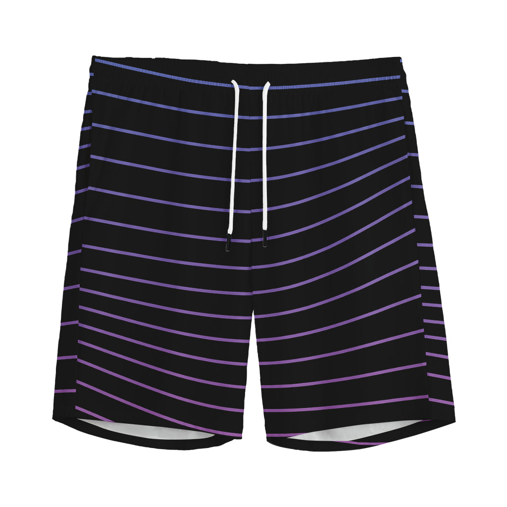 Blue And Purple EDM Wave Print Men's Sports Shorts