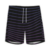 Blue And Purple EDM Wave Print Men's Sports Shorts