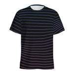 Blue And Purple EDM Wave Print Men's Sports T-Shirt
