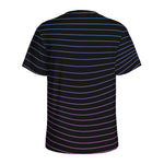 Blue And Purple EDM Wave Print Men's Sports T-Shirt