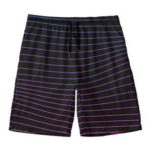 Blue And Purple EDM Wave Print Men's Swim Trunks