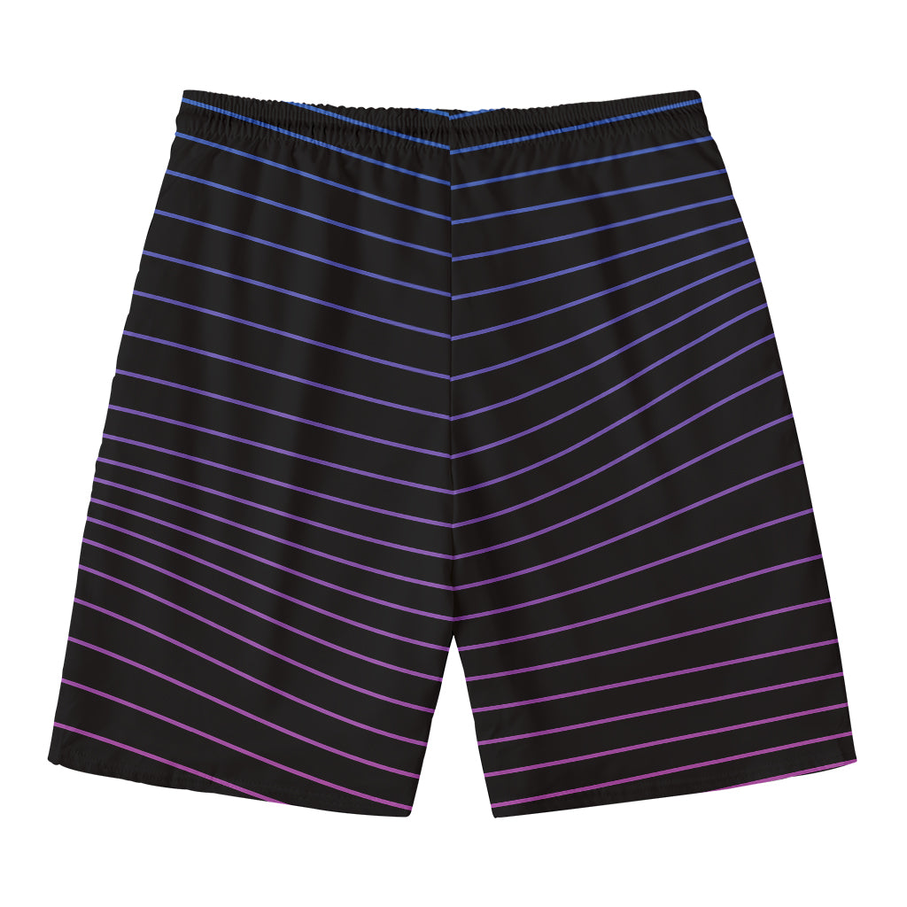 Blue And Purple EDM Wave Print Men's Swim Trunks